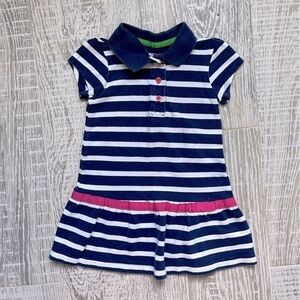 Girl’s 2T Blue white striped tennis Dress by Carter’s polo top